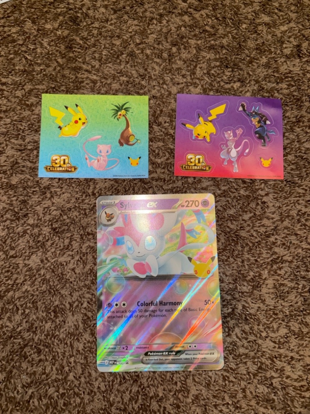 Pokemon 30th Sylveon Oversized Card & Tech Stickers
